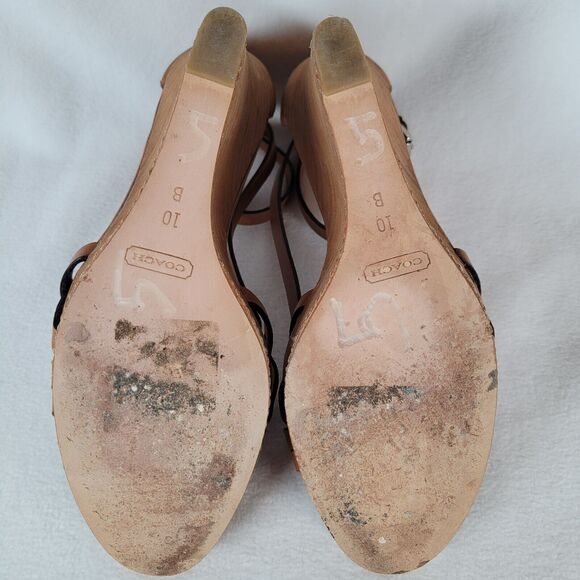 Coach Womens Maleena Vachetta Wedge Strap Sandals Size 10 Brown Beachy Festival - Picture 7 of 7